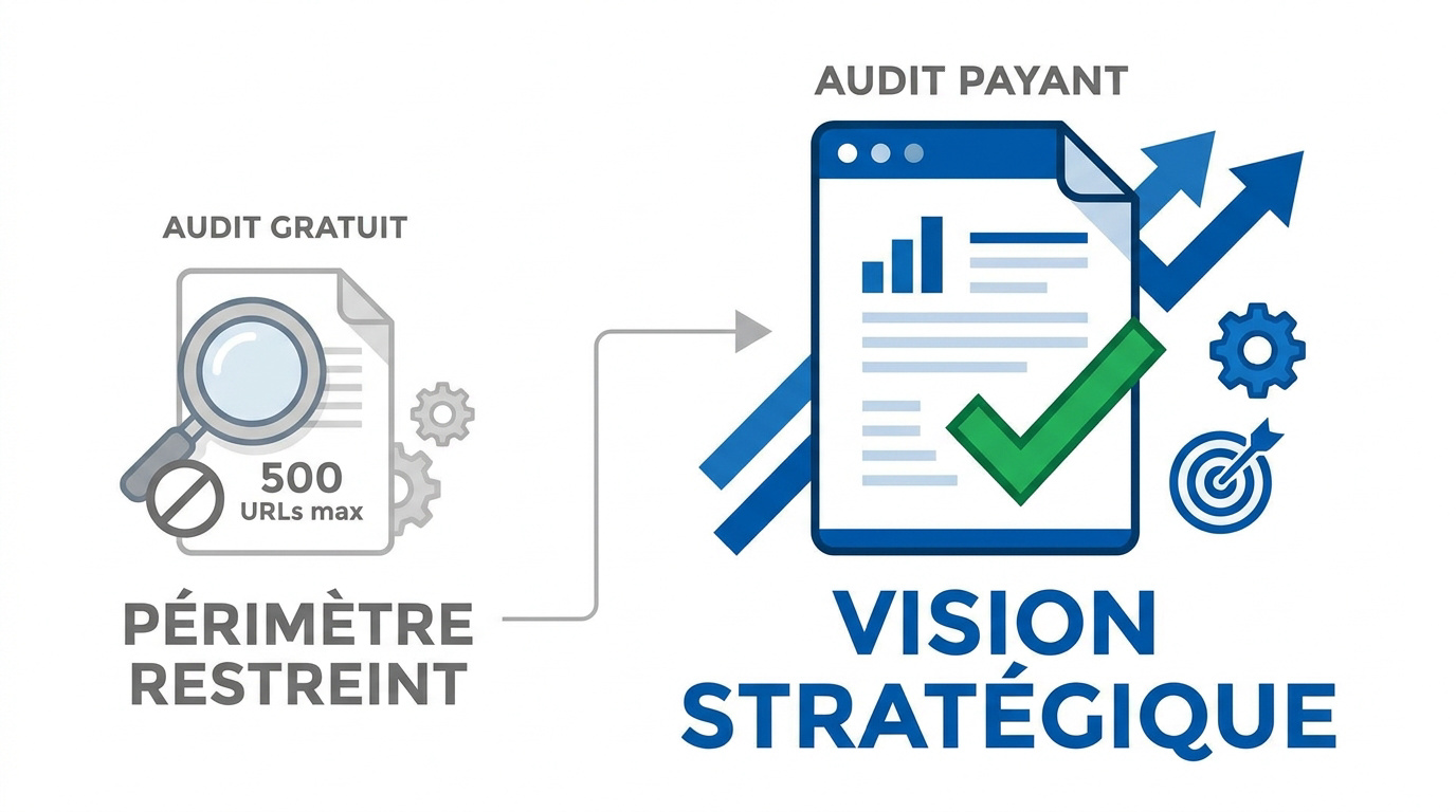 Comparaison entre un audit SEO automatisé gratuit et une expertise professionnelle payante