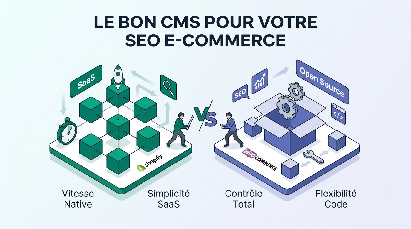 Comparaison des plateformes Shopify et WooCommerce pour l'optimisation du référencement naturel e-commerce